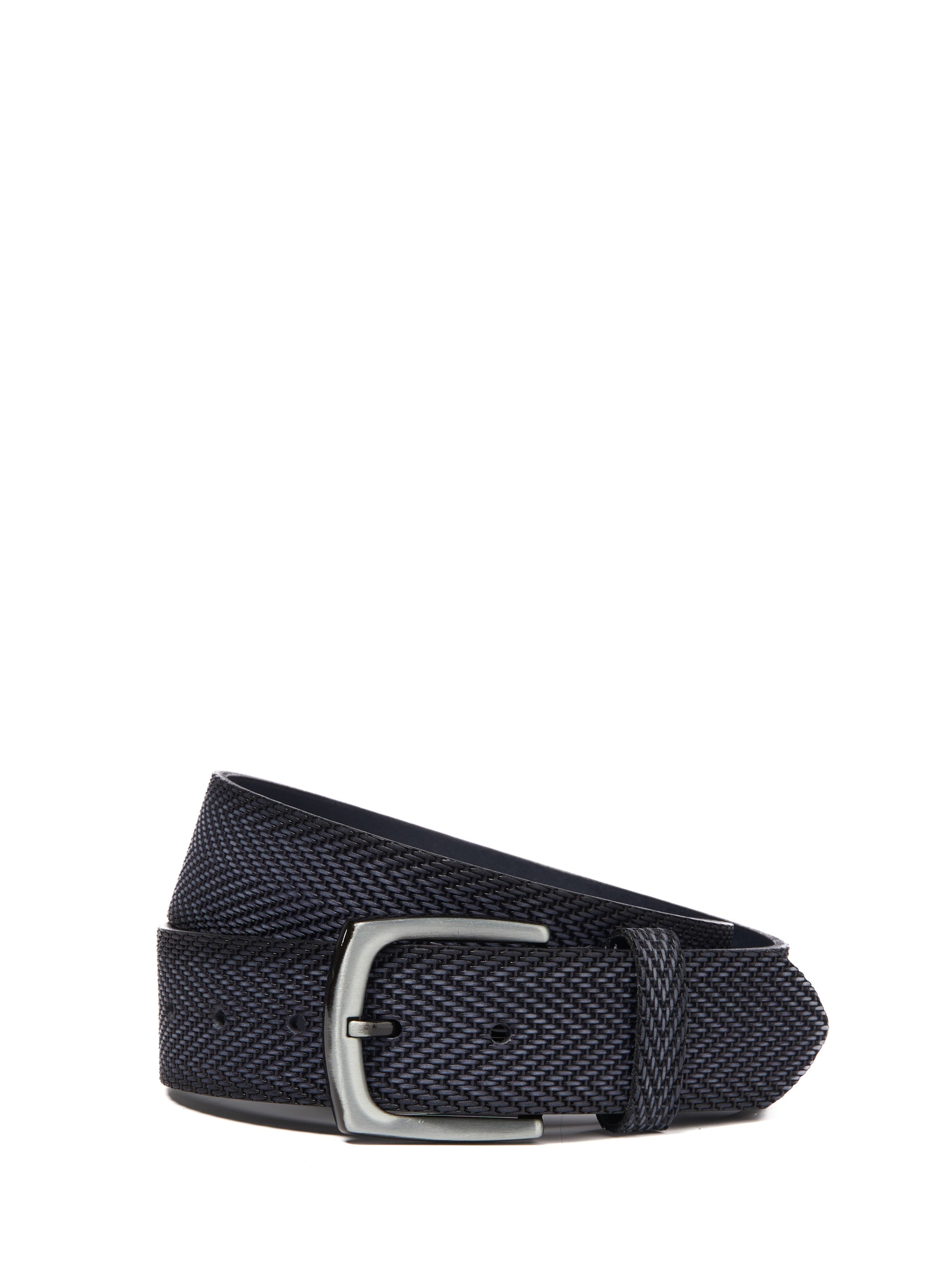 Navy Herringbone Belt for men Lindenmann