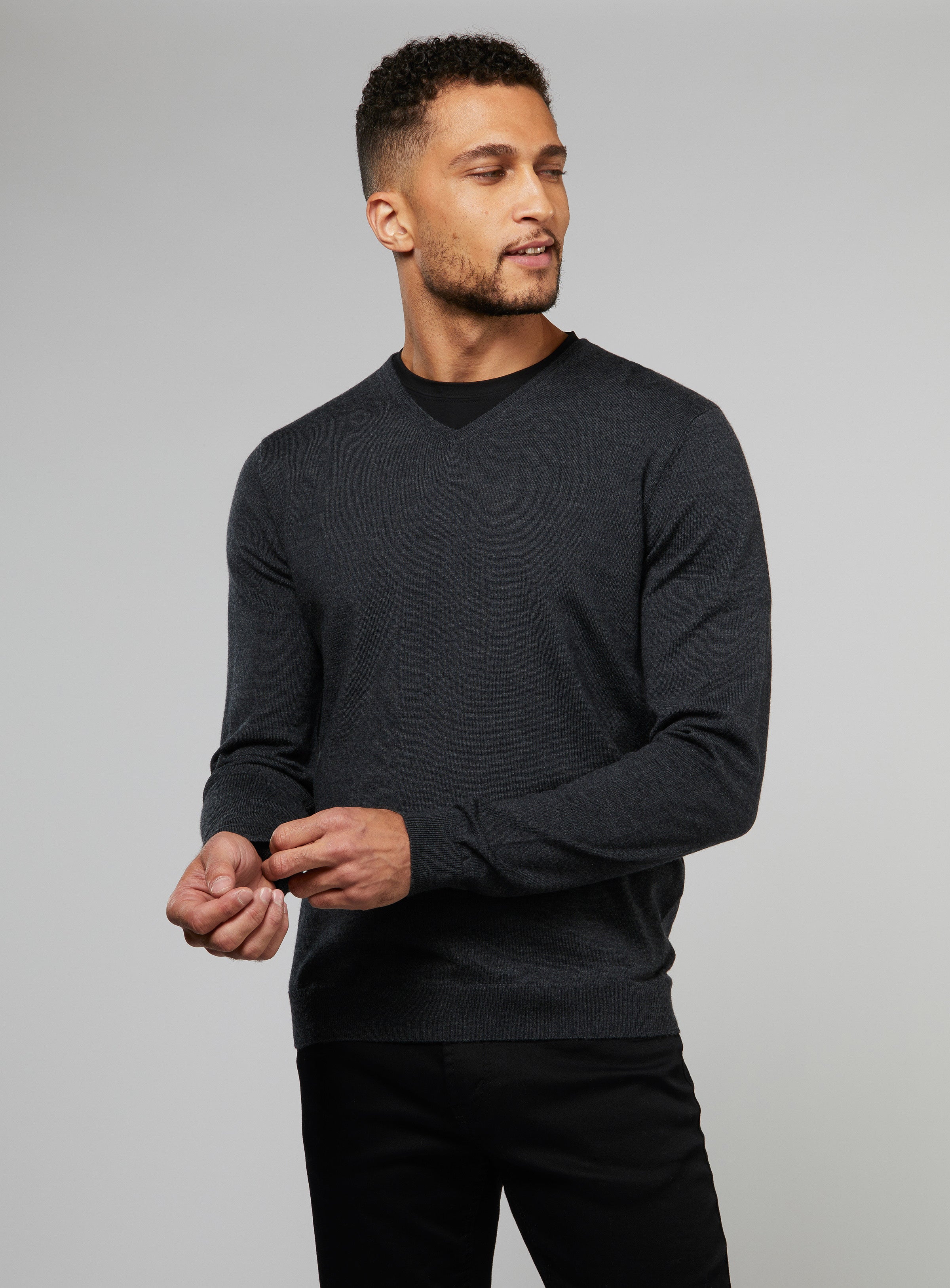 Merino wool clearance v neck jumper