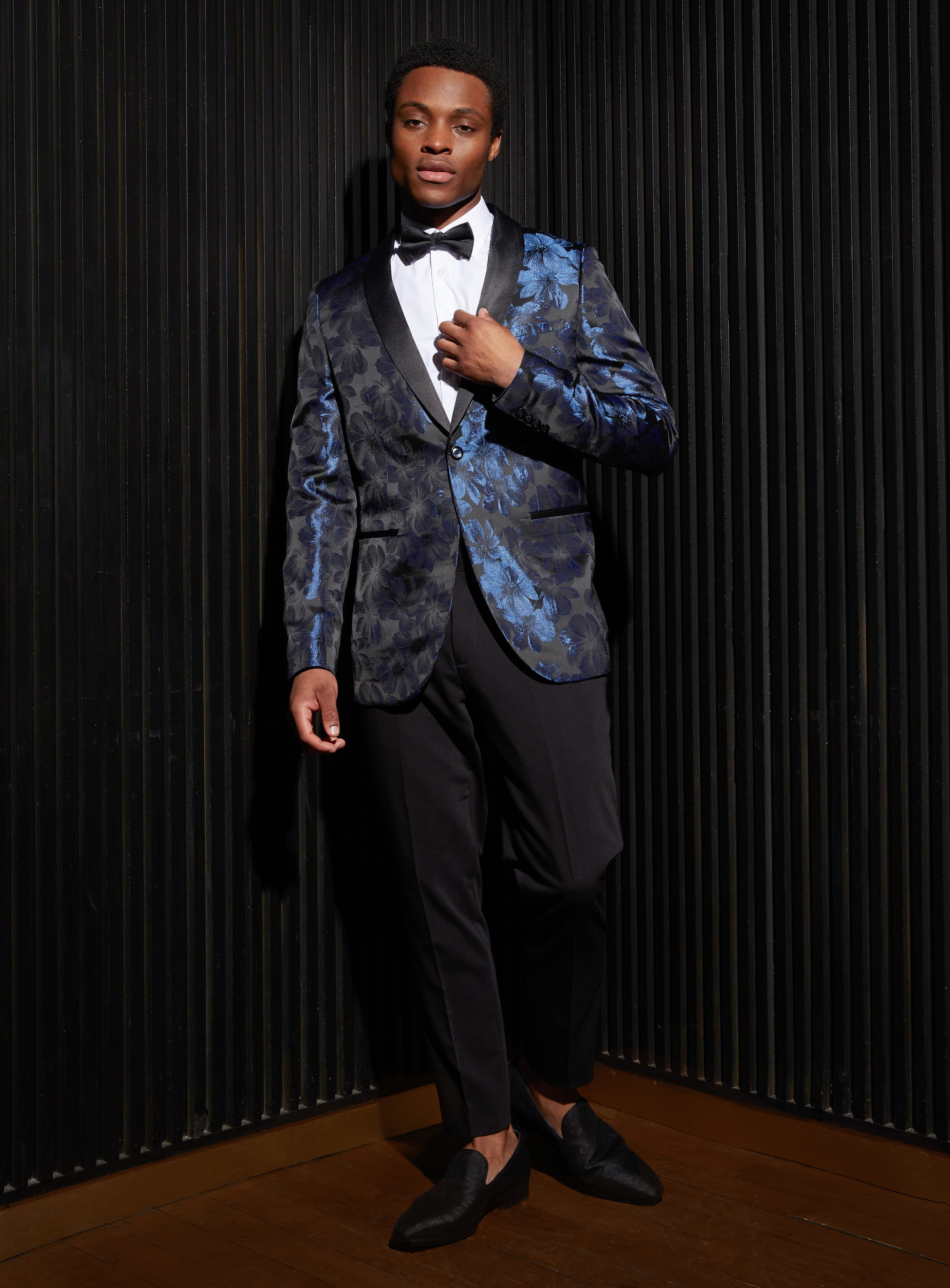 Blue floral suit hot sale
