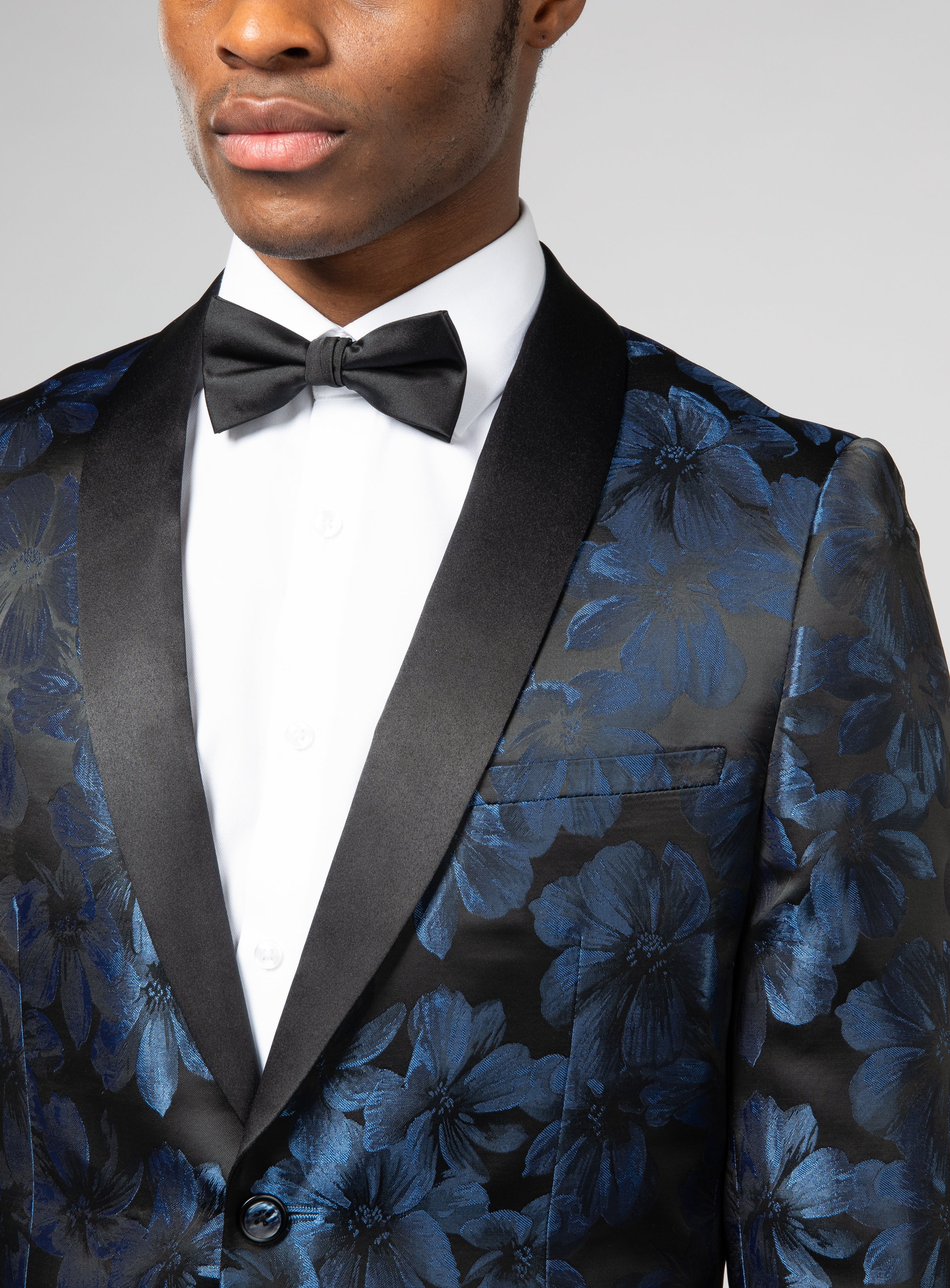 Blue floral tuxedo jacket best sale