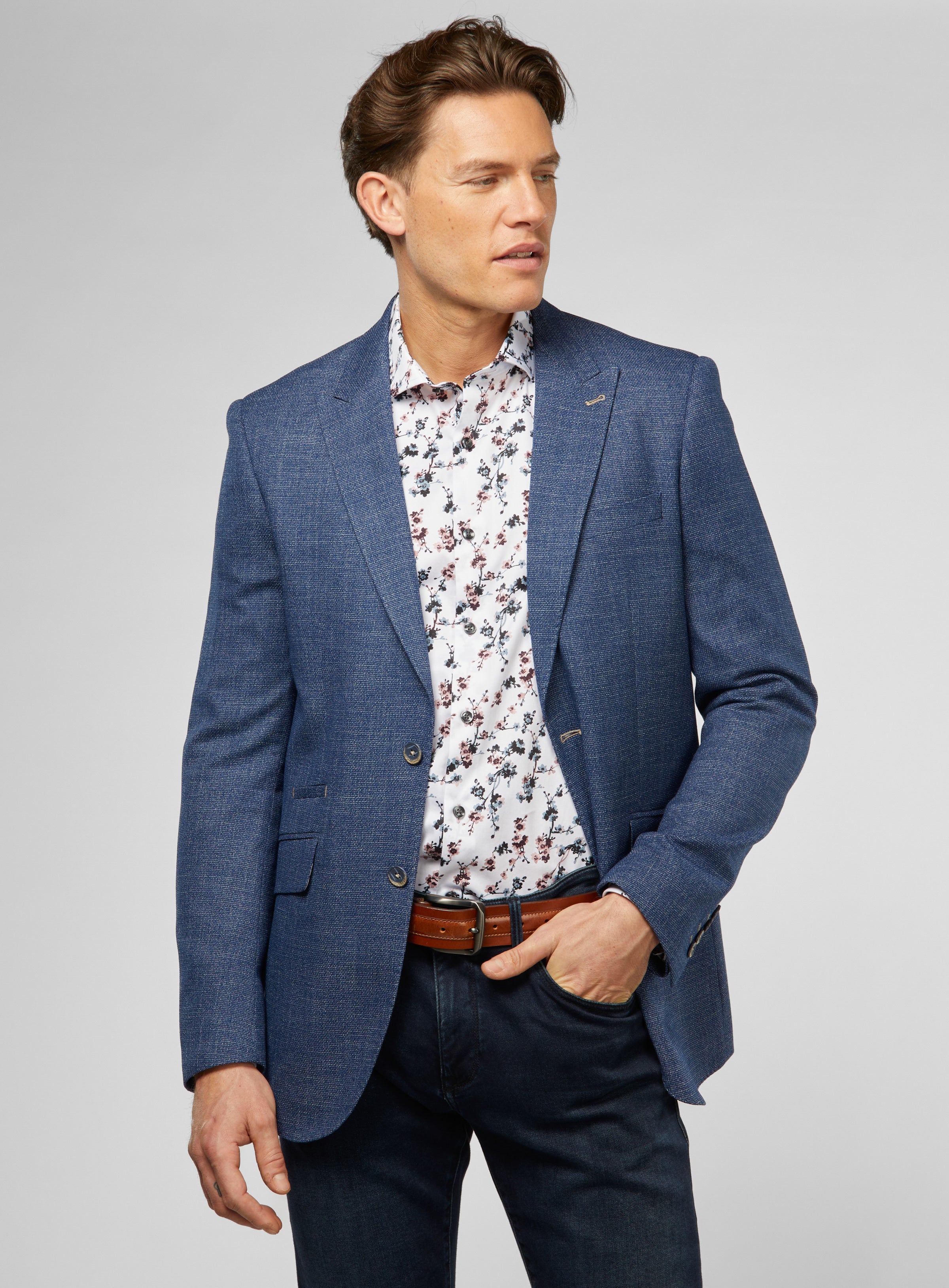 Navy Washed Effect Sport Jacket