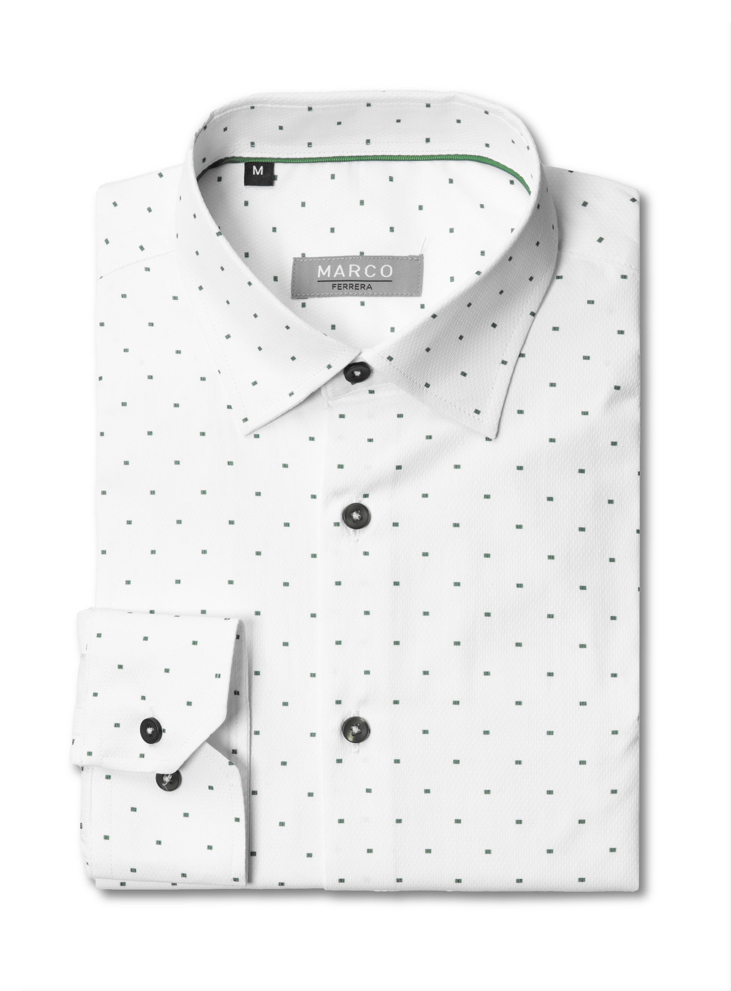 Micro Dot Print Dress Shirt