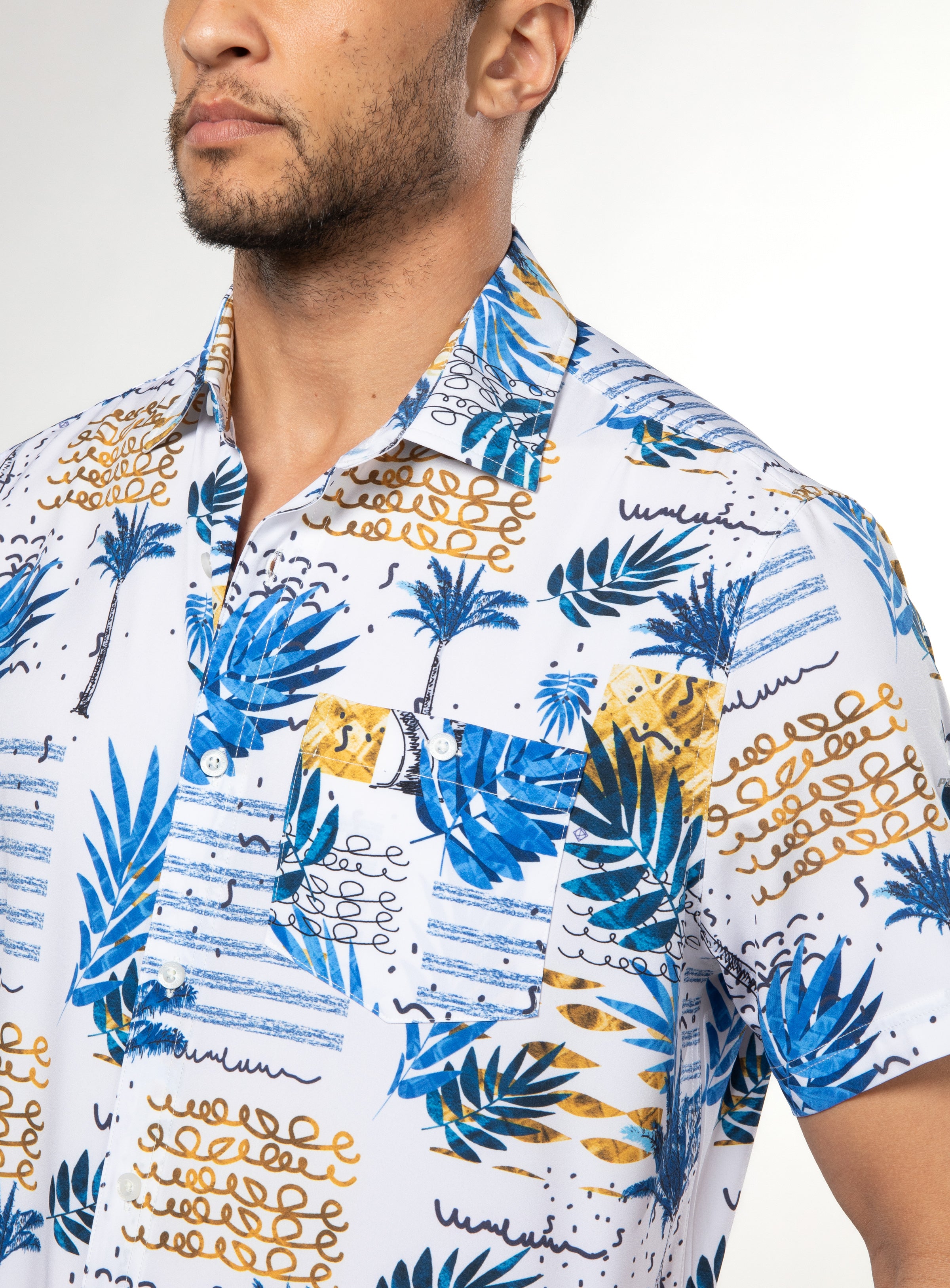 Palm Trees Print Short Sleeve Shirt for men - Point Zero