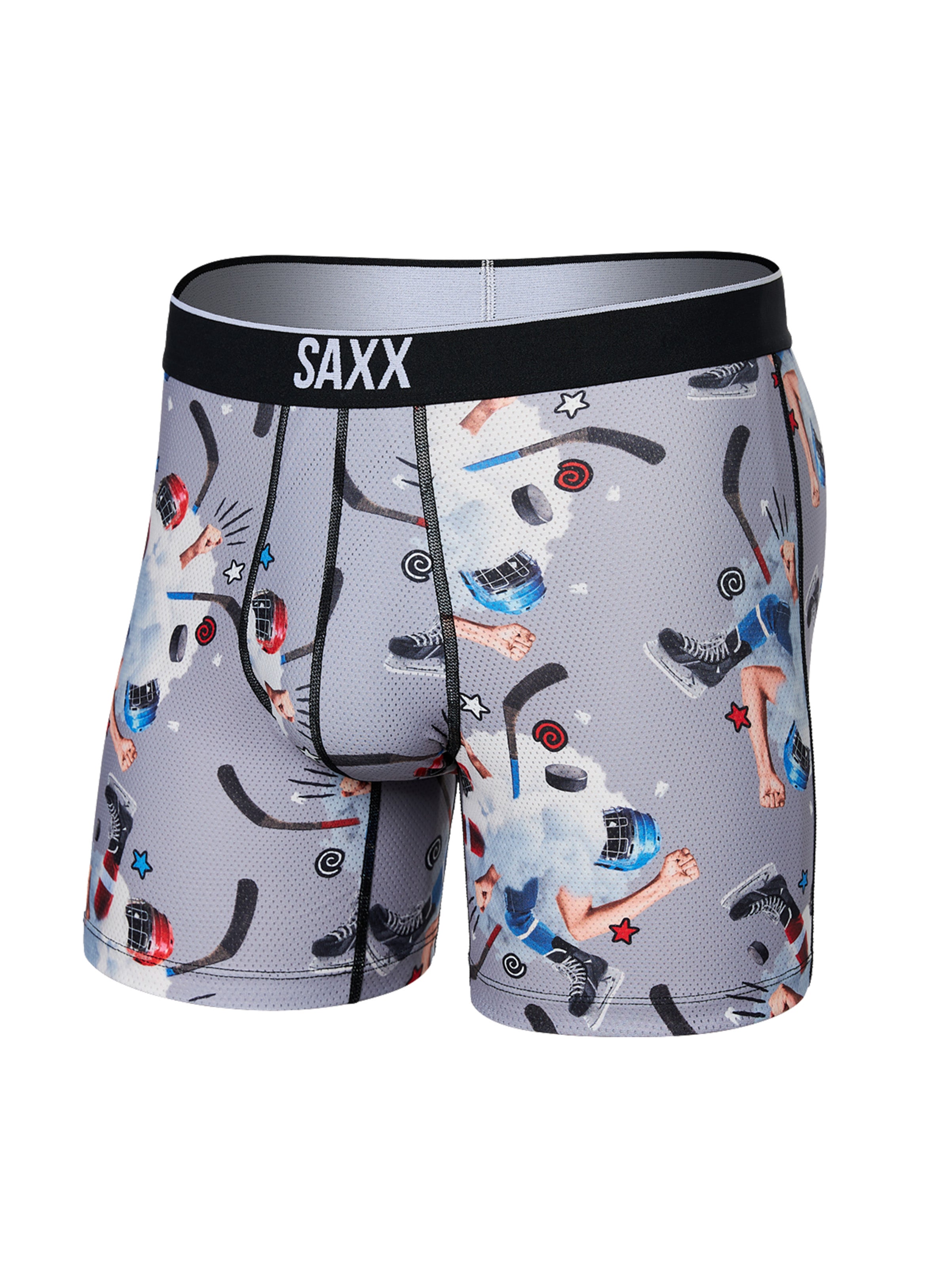 Hockey Fight Print Boxer Underwear