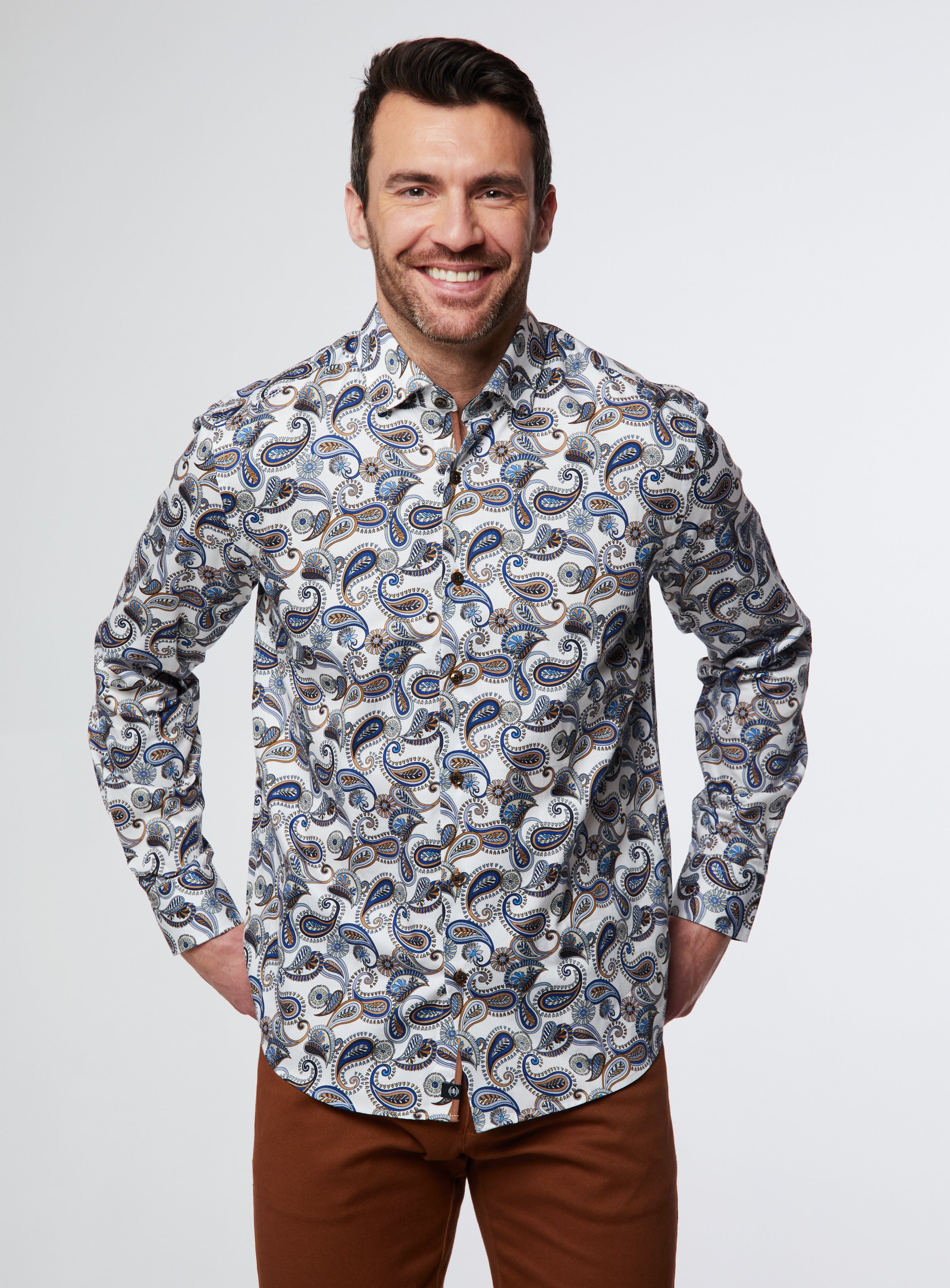 Paisley Print Sateen Shirt